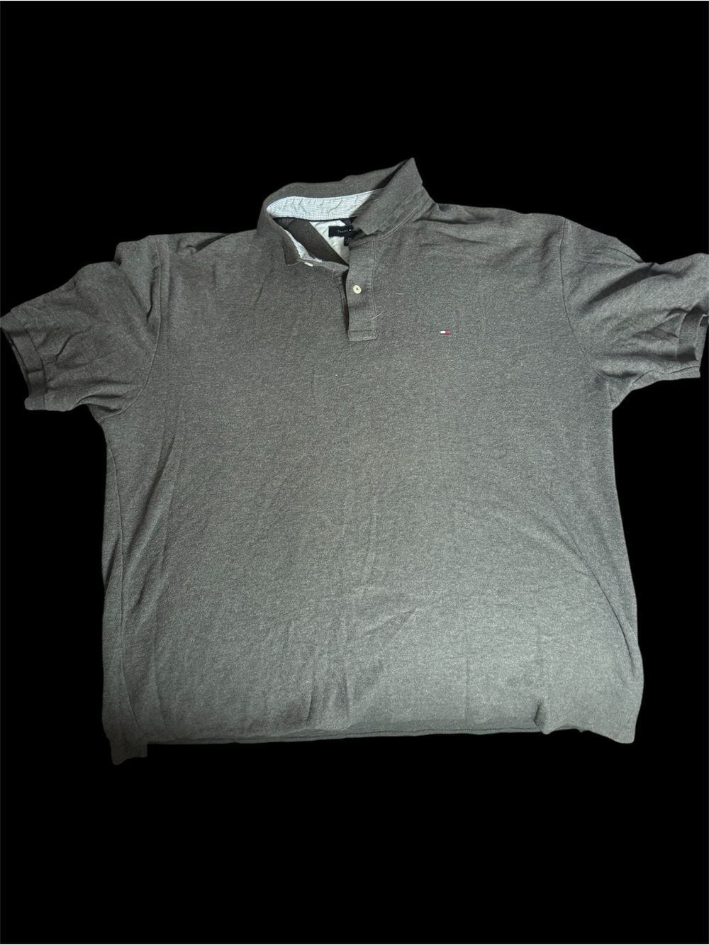 Tommy Hilfiger Polo Shirt Men’s XXL Gray Short Sleeve Classic Logo Casual